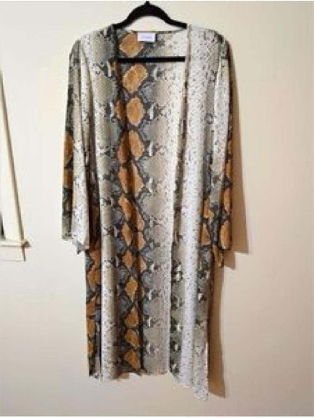Adrienne Snake Print Open Front Duster M